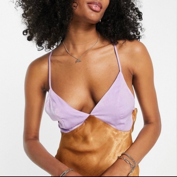 ASOS Maxi Gold and Lilac Color Dress - Picture 7 of 13